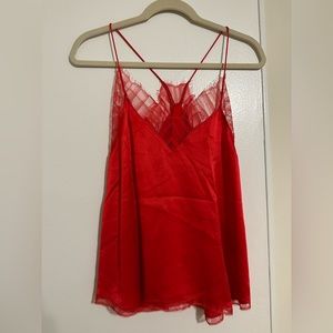Red silk Iro tank top